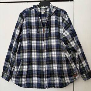 L.L. Bean Blue and Green Plaid Jacket Size 2X
